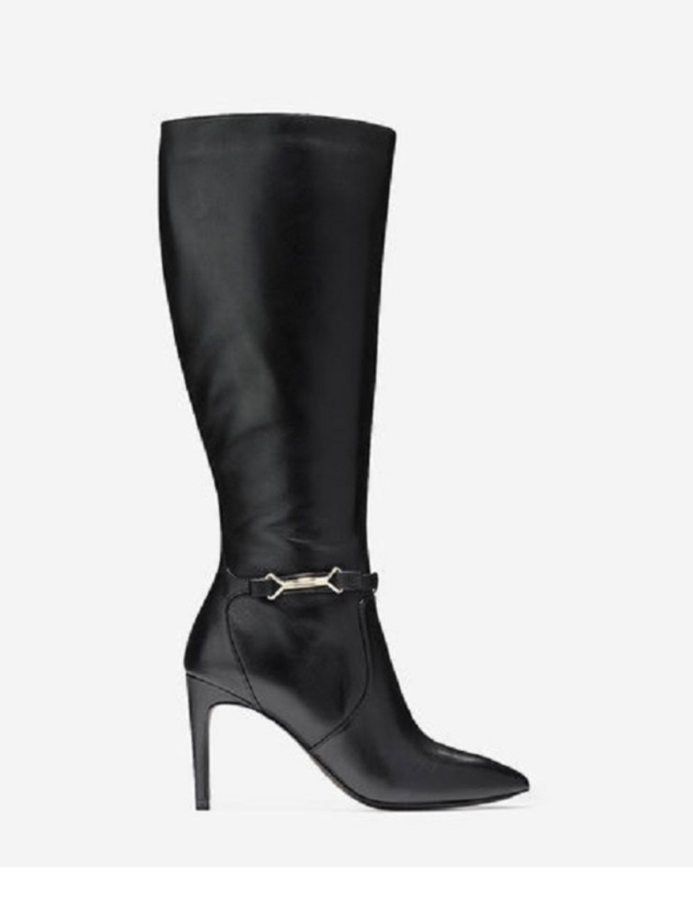Cole Haan Loveth Black Leather Tall High Heel Boot Size 11